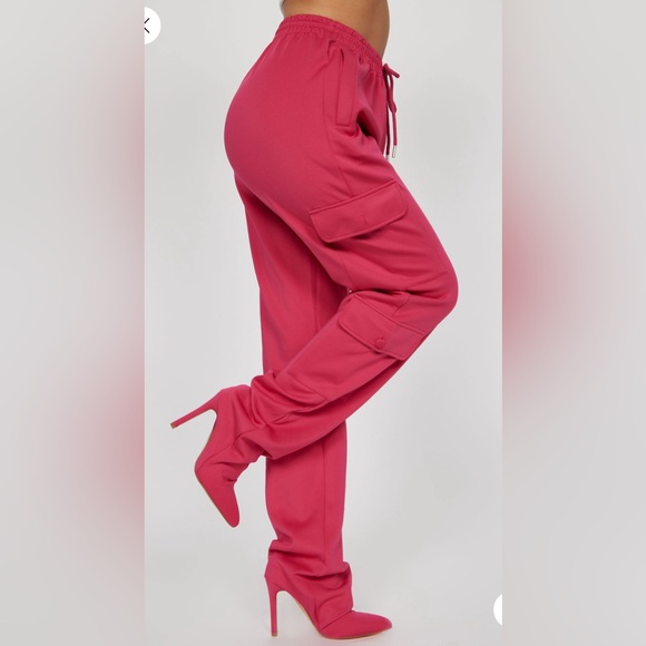 Fashion Nova Pink Roxy Pants With Attached Boots-Shoe Size 9 NIB💗 - Picture 5 of 8